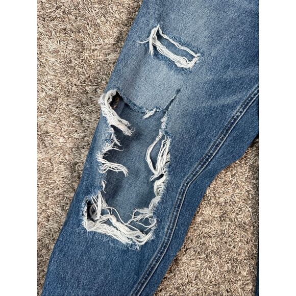 vervet blue jeans hart distressed mom jeans ripped medium wash straight leg 25 - Picture 9 of 13